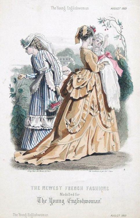 The Young Englishwoman, August 1869 AND some pretty similar dresses! Silk faille dress | Augusta Auc