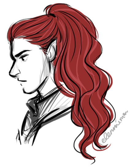 elennumen:quick maedhros sketches (+ mae with a ponytail because why not)