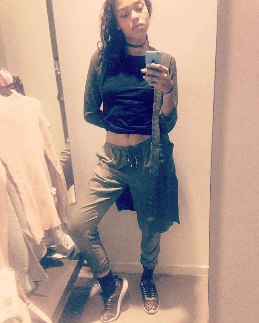 sheandherbaby:  Fitting room pics ðŸ™‚ this was my outfit before I tried on