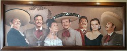 mundodeflores:  juhcohboh:  Javier Solís, Jorge Negrete, Lola Beltrán, Pedro Infante, José Alfredo Jiménez, Rocío Dúrcal y Antonio Aguilar  This was at this mexican restaurant near my house. it’s so awesome i sit facing it every time i go.  Perfecto.