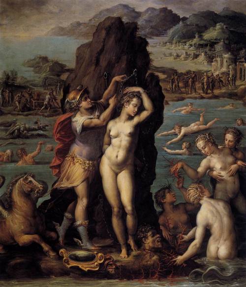 tselentis-arch: Perseus and Andromeda, 1570 - 1572 by Giorgio Vasari oil on slat