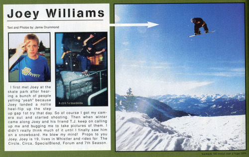 Joey Williams Issue #53 -2001, photo: Jamie Drummond.