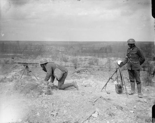 scrapironflotilla: Two troops of the Royal Engineers signalling by means of a heliograph near Feuchy