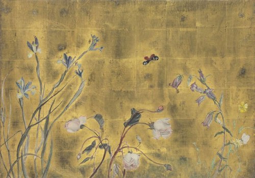 thunderstruck9:Tsuguharu Foujita (Japanese/French, 1886-1968), Fleurs et papillons [Flowers and Butt