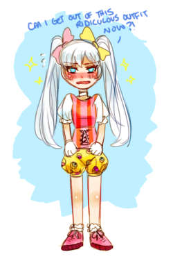 weissrabbit:  xuunies:  lets just say weiss lost a bet but its okay ur still cute weiss and thats all that matters ——————————————— art trade with weissrabbit  I’M SCREAMING THIS SI SO PERFECT OH MGY OD