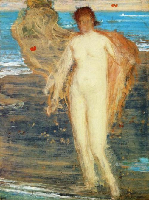 artist-whistler:Venus with Organist, 1868, James McNeill WhistlerMedium: oil,canvaswww.wikia