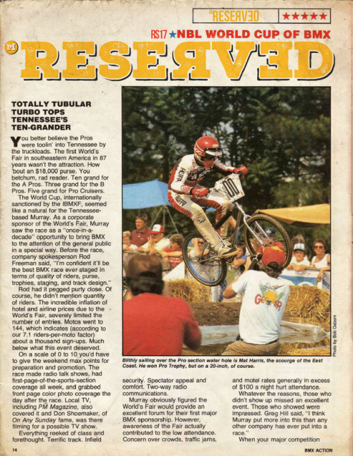 RS17 Reserved Magazine NBL World Cup of BMX