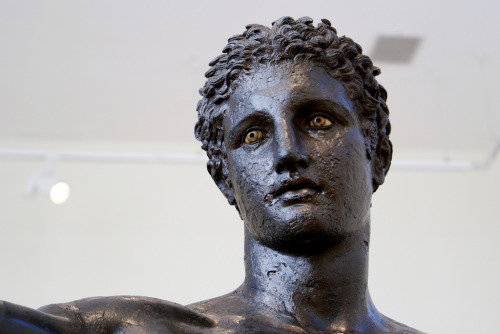 The Ephebe of Antikythera Detail of a fine bronze statue of a young man, a god or a hero who held a 