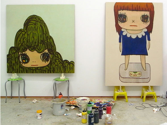 crispycrunchlunchpunch:  Yoshitomo Nara in his Studio from W Magazine 
