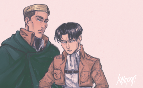 kalopsiadaemon:Erwin & LeviI recently caught up with AoT and let me tell you…these two own my wh