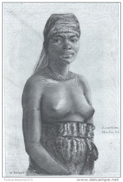   Adouma Woman From Gabon, Circa 1888. Via Delcampe.  