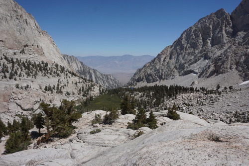 Views from the middle elevations of the Mt Whitney trail, past Lone Pine Lake and Outpost Camp