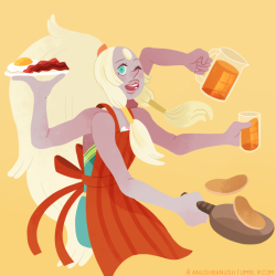 anushbanush:  Opal preparing breakfast.