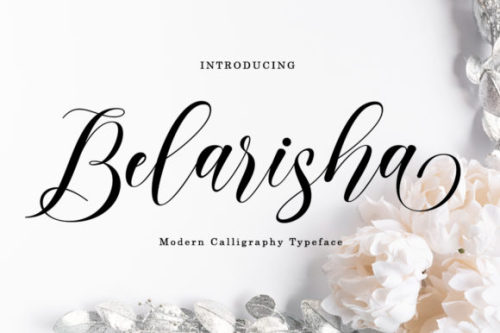 Belarisha Modern Script Font by bosstypestudio 
