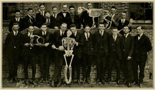 Trinity College’s Biological Club, from the 1921 Chanticleer. We’re just glad the skeletons didn’t m