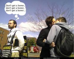 proud-atheist:  Anti-Gay Protestorhttp://proud-atheist.tumblr.com