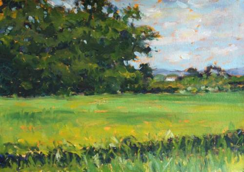 Fields of Green, Owen HuntThis is a small painting of summer fields and trees south of Kyoto, Japan. The scene is peaceful and beautiful. I get inspiration from Corot, Turner, Boudin, Richter and more.
This is painted on hand prepared gesso Arches cotton paper.https://www.saatchiart.com/art/Painting-Fields-of-Green/62378/4390583/view #owenhunt#fineart#modern#impressionism