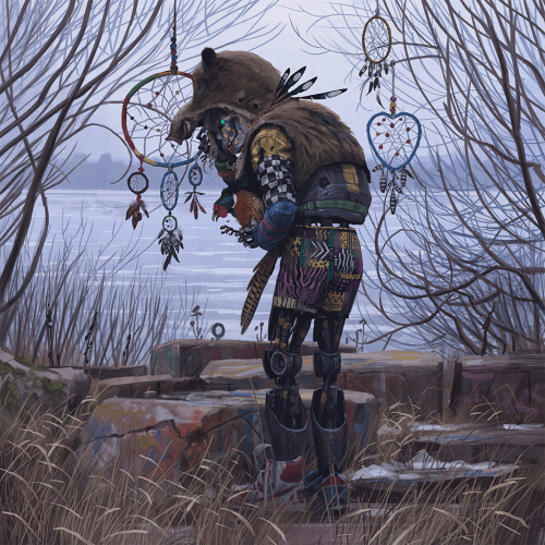 simonstalenhag:THE VAGABONDSMeet the Vagabonds - refugees from the 1994 robot pogrom in Russia. Quit