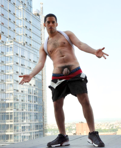 broswithoutclothes:  &ldquo;The hell are you wearing around your—&rdquo; &ldquo;Just take the pic!&rdquo; &ldquo;And you’ll get off the balcony?&rdquo; Maybe!&ldquo;