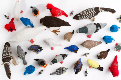 Hand knit birds by Various Projects, Inc.