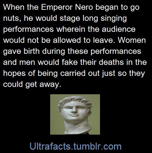 fattyatomicmutant: tracyalexander:  misandry-mermaid:  haiweewicci:  ultrafacts:  Entire compilation of Roman Emperor facts Sources: 1 2 3 4 5 6 7 8 9 10Follow Ultrafacts for more facts  That fourteen year old emperor was Elagabalus.  You should really