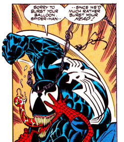 comicbookvault:  Amazing Spider-Man #374 (Feb. 1992)Art by Mark Bagley &amp; Randy EmberlinWords by David Michelinie