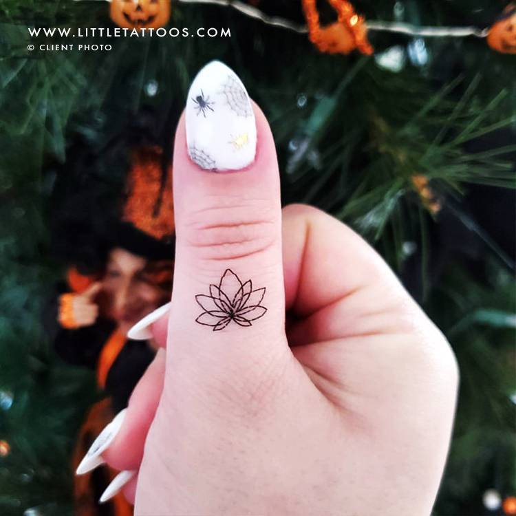 9 Lotus Flower Finger Tattoos