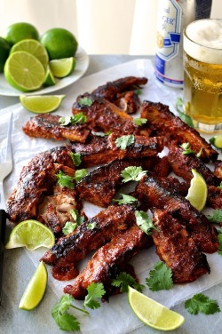 nom-food:Oven baked pork ribs with chipotle bbq sauce