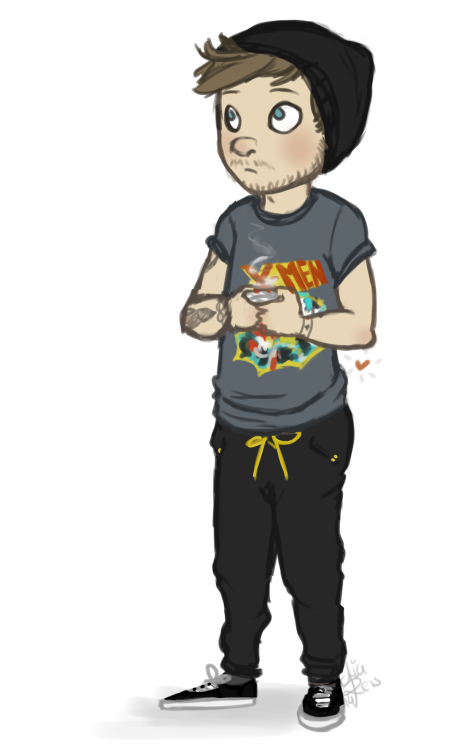 imbeelingwithit:   itty bitty louis in a beanie with a marvel t-shirt because that’s my weakness.i wanna do more of these i dont even care. 