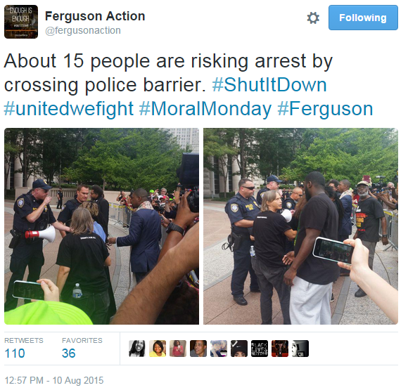 iwriteaboutfeminism:  #MoralMonday march begins in St. Louis. Protesters gather outside