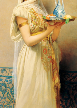warpaintpeggy:  INCREDIBLE DRESSES IN ART (24/∞)Sirvienta by Jules Joseph Lefebvre, 1880 