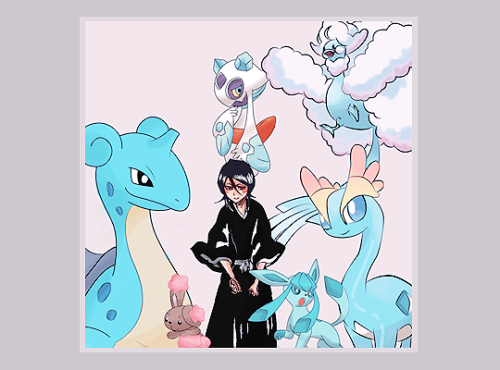 sobforkarin:    BleachPoke! AU ･゜ﾟ･*☆GYM Leader Rukia Kuchiki