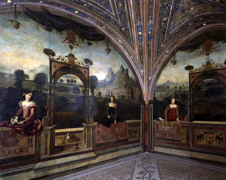 kutxx: 1.   Moretto da Brescia   Female portraits in front of landscapes  1543-1546, Palazzo