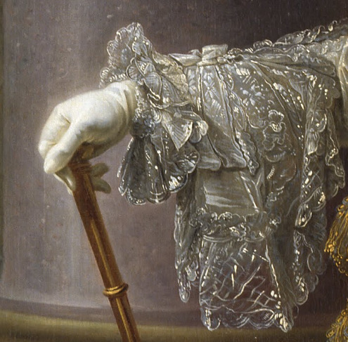 tiny-librarian:  Details of the portrait of Louis XVI in his coronation robes by