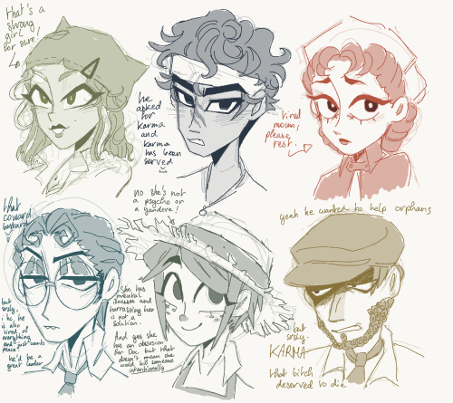 survivors busts with some hcs. (kevin’s one might be trigerring i’m sorry X( )