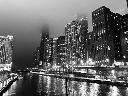 A winter evening on Michigan Ave, Chicago, February 2020.