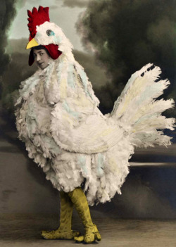 Woman In A Chicken Suit, 1910.