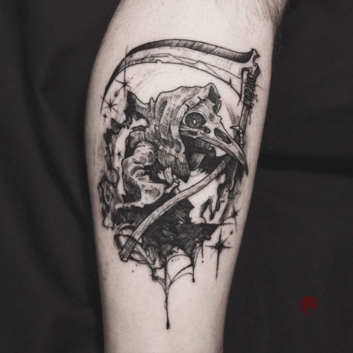 The crow reaper, who harvests souls of birds.Thanks to amazing Torsten for choosing my art and who