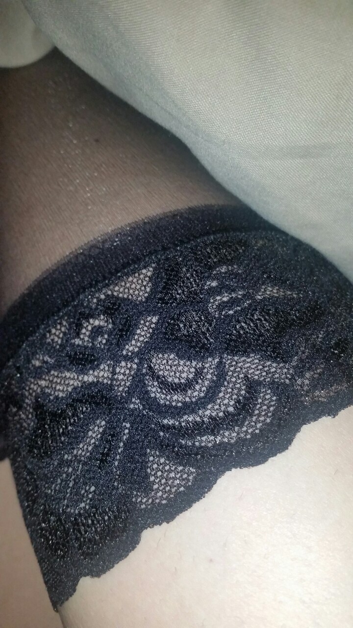 sissyboi75:  Sleeping in my wifes pink lace panties and stockings tonight x