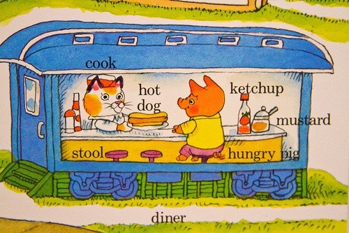 kitschyliving:  Richard Scarry. Hungry Pig. 