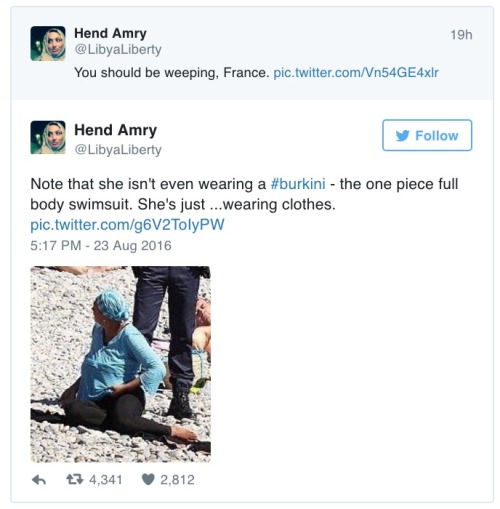 dailydot: French police force Muslim woman to strip because of ‘burkini’ law In three be