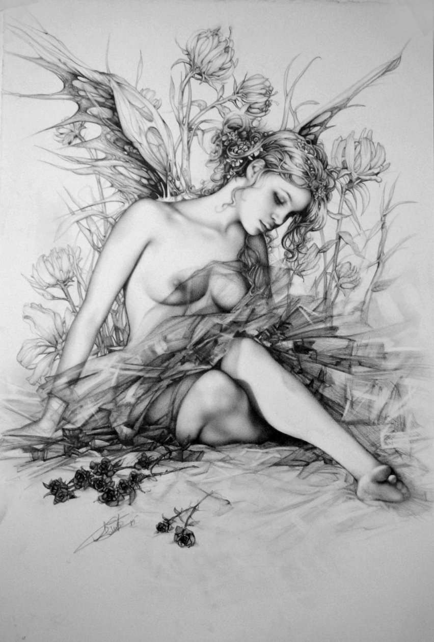 slow-deep-hard:  Arantza Sestayo • Traditional Arts, pencil. Black &amp; white