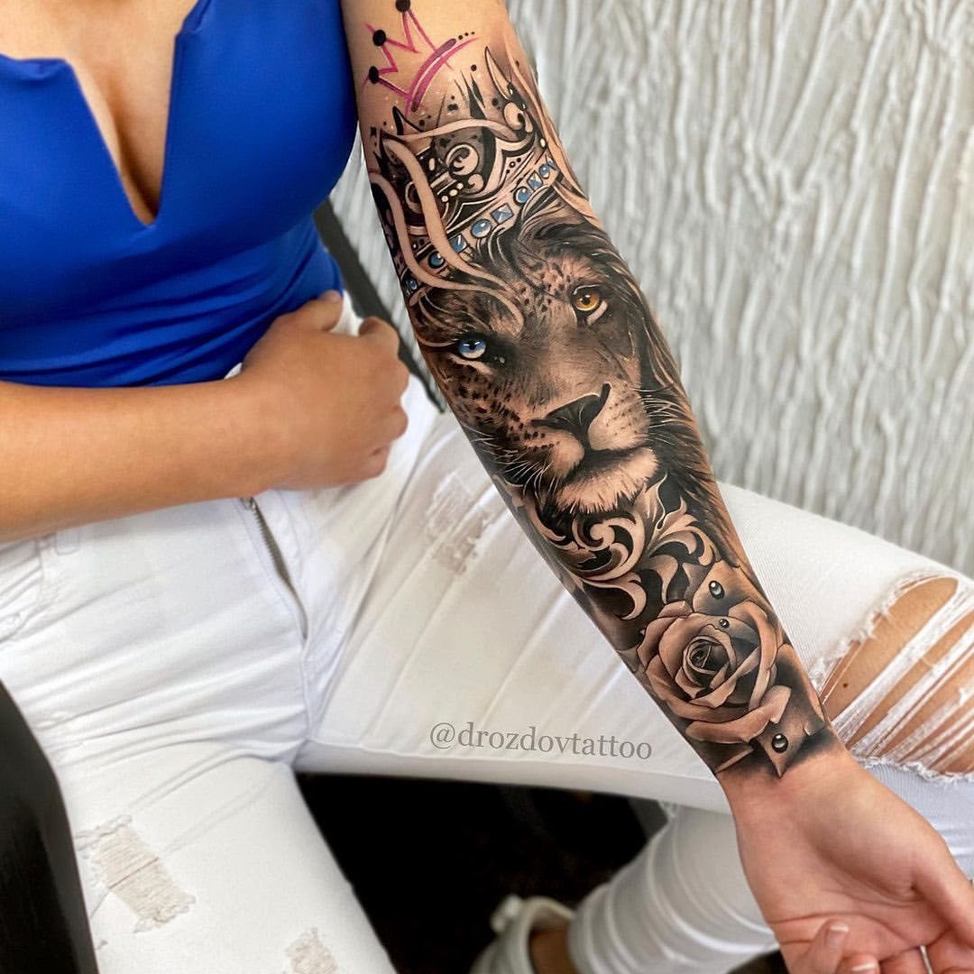 50 EyeCatching Lion Tattoos Thatll Make You Want To Get Inked  KickAss  Things  Lion head tattoos Lion tattoo sleeves Christian sleeve tattoo
