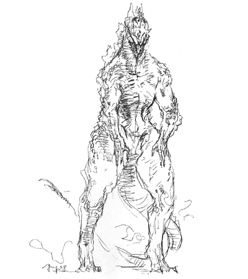 Concept Art For A Redesigned Godzilla, ForGodzilla: Final Wars (2004). 