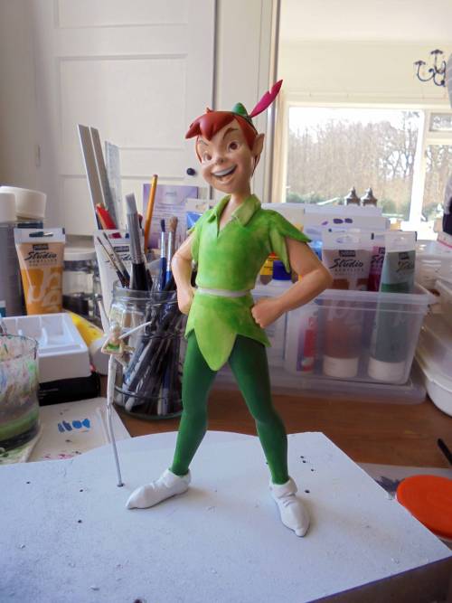 Peter Pan WIPI continued with painting Peter today. His hair looks really red in this picture but it