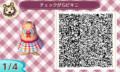animal-crossing-qr-codes:animalcrossingcloset:(source)Adorable plaid bikini!