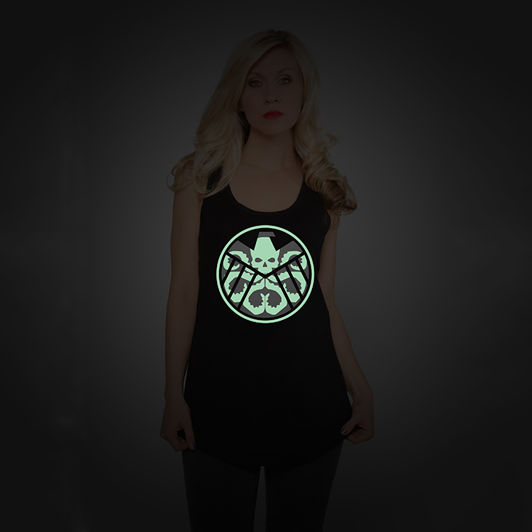 kijikun:  whedonesque:  Glow in the dark Hydra t-shirt and tank top at Her Universe