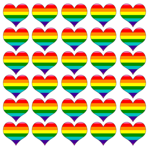 genderqueerpositivity:(Image description: hearts made from the original rainbow, bisexual, trans, qu