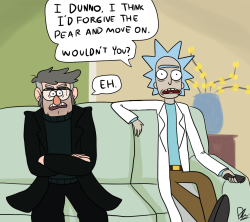 tredlocity:  Rick and Ford watching TV from alternate universes. 