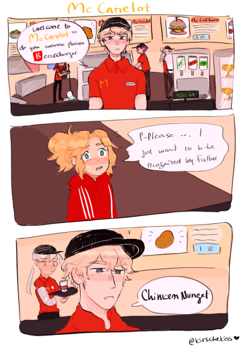 urbanfantasyinspiration: kansascity-elffriend: urbanfantasyinspiration: kirszche: mordred goes to Mc